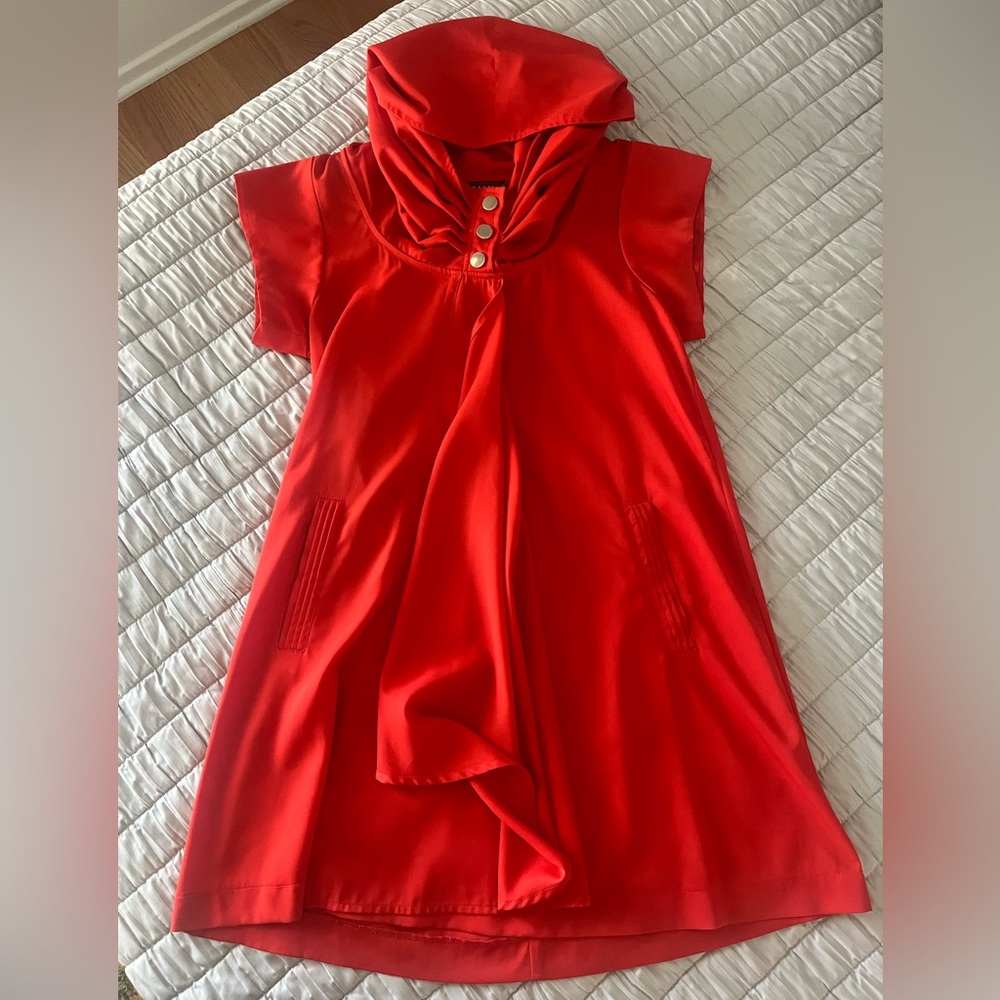 Gracia Red Mini Dress with Hood